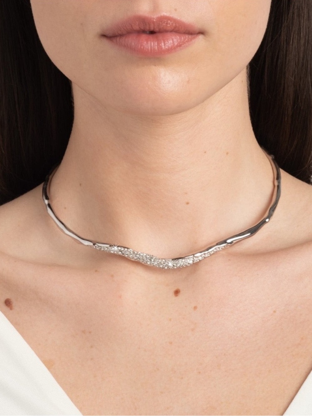 Alexis Bittar Solanales Silver Crystal Skinny Collar - Picture 4 of 7